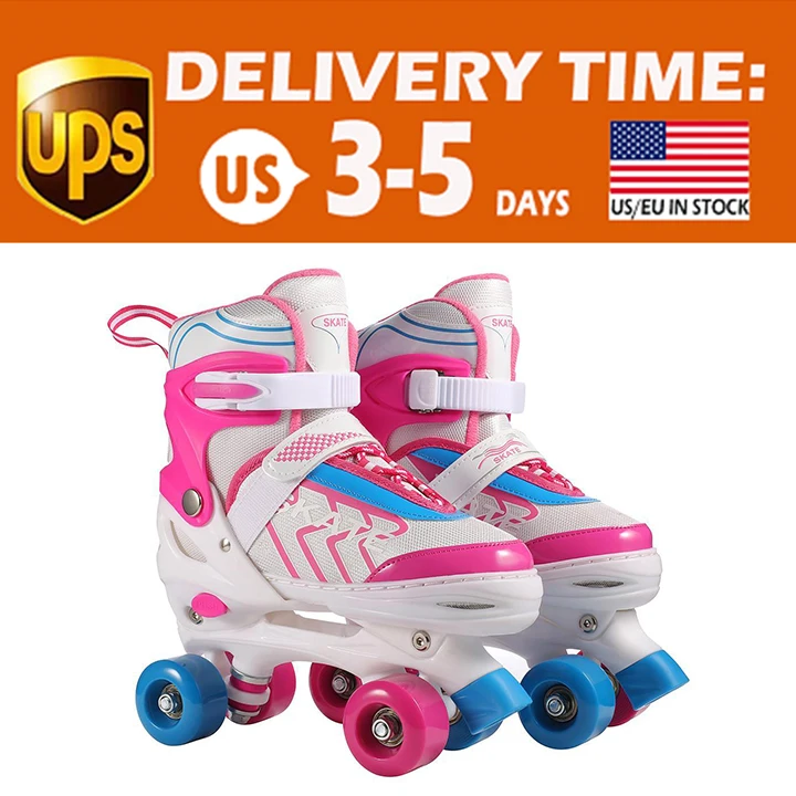 

Adjustable Size Children Roller Skates Double Row 4 Wheels Skating Shoes Sliding Slalom Inline Skates Kids Gifts Roller Sneakers