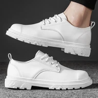 white small leather shoes british tide style 2021 new mens shoes spring and autumn single shoes black large size womens shoes