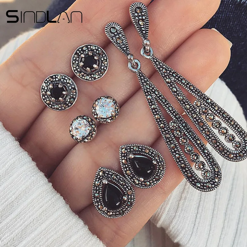 Цинковый сплав 4 пар в Корейском стиле с украшением виде кристаллов маленькие