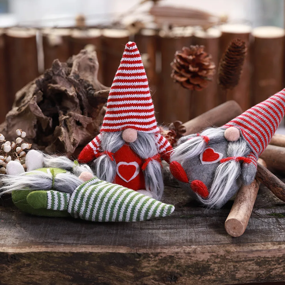 25#Dwarf Doll Red Green Forest Man Decoration Innovative White Beard Christmas Xmas Party New Year Kids Gift | Дом и сад