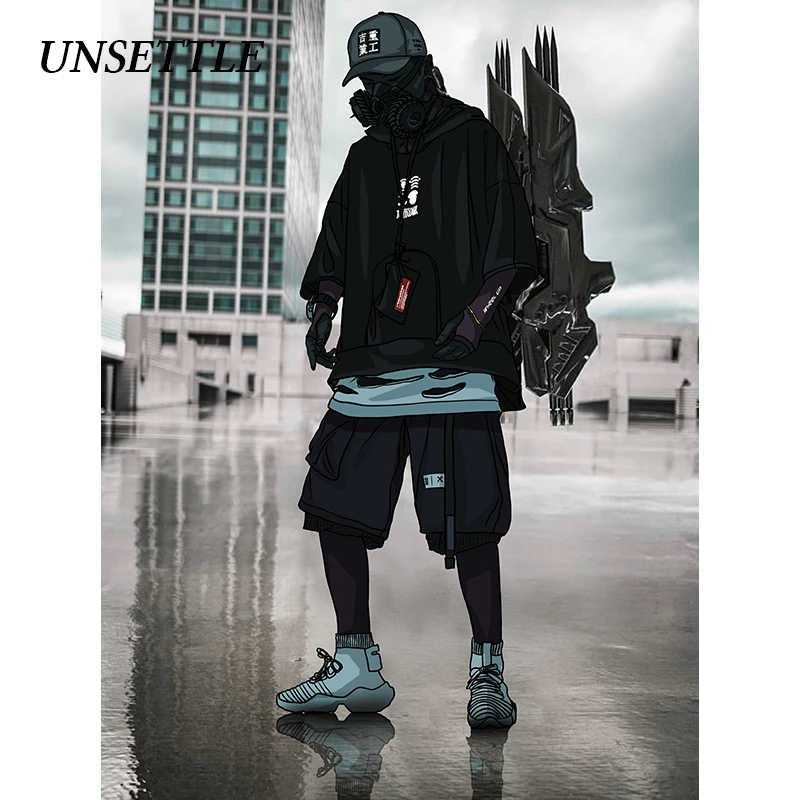 Мужские эластичные шорты UNSETTLE повседневные уличные в стиле Харадзюку спортивные