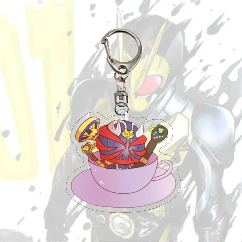 Cool Masked Rider Keychain Anime Acrylic Figure Cartoon Key Pendant Man Kids Bag Car Decoration Popular Charm Keyring | Украшения и