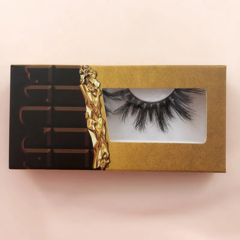 10 леденцов ресницы ручной работы длинные 25 мм 3D норковые шоколадная коробка