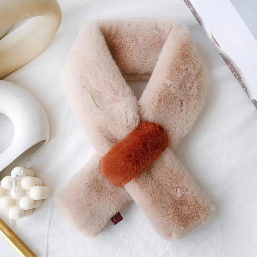 Женский зимний шарф из искусственного меха чистый цвет верхняя одежда с длинными