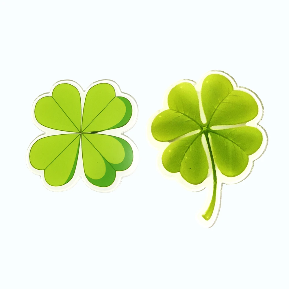 Cute Women's Brooches Vintage Pins For Backpacks Cartoon Acrylic Four Leaf Clover Jewelry Badges Shirt Scarf Hat Accessories