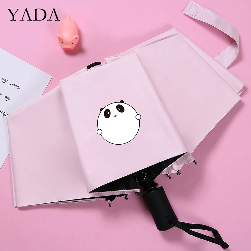 

YADA 2020 INS Lovely Cartoon Panda Automatic Umbrella Fold Women UV Rainproof Umbrella Parasol Rain Sun Anime Umbrellas YD200266