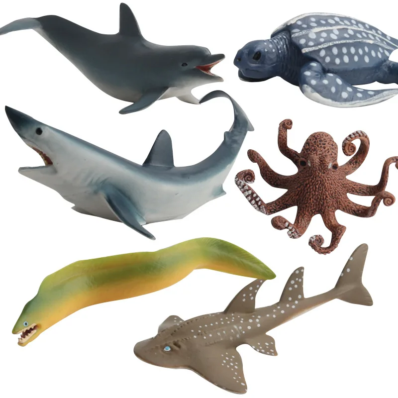 1 шт. Оригинальная фигурка морской жизни морская Акула черепаха осьминог дельфин