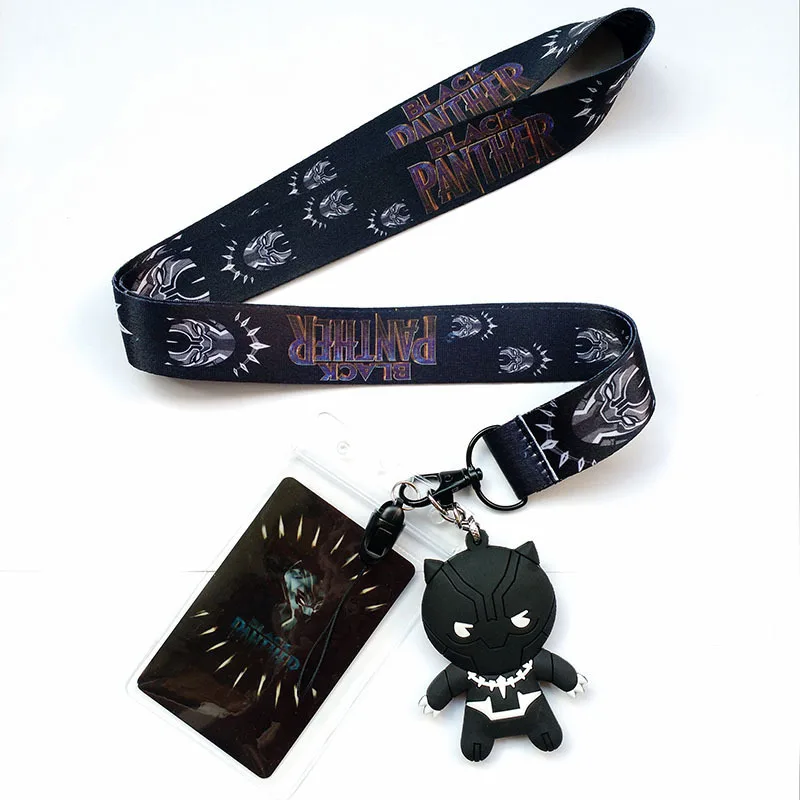 Черный ремешок на шею ремешки для ключей удостоверения личности держатель