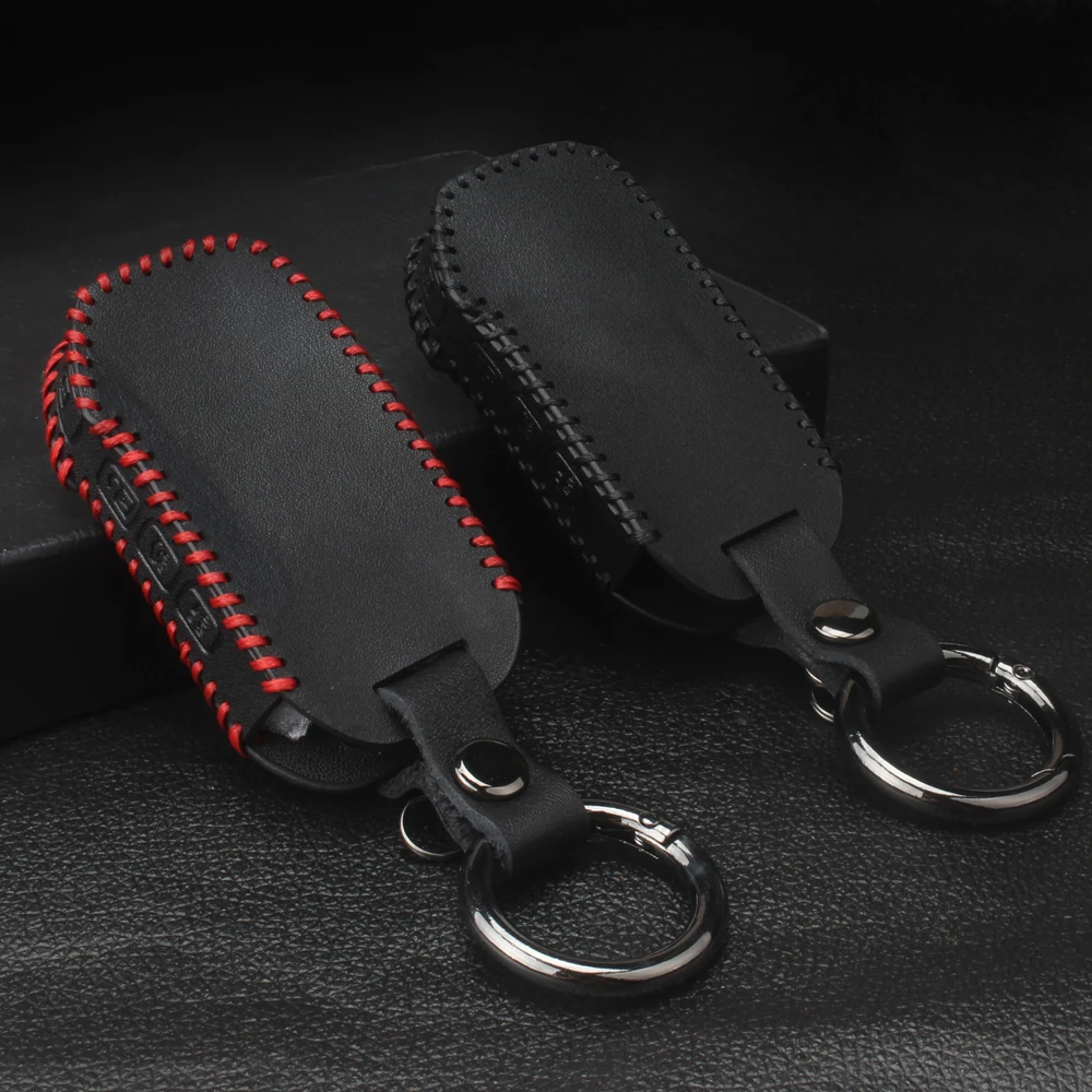

Leather Car key Case For Kia Sportage Ceed Soul 3 Sorento Cerato K3 Forte BD Stinger 2018 2019 2020 Remote Fob Shell Cover