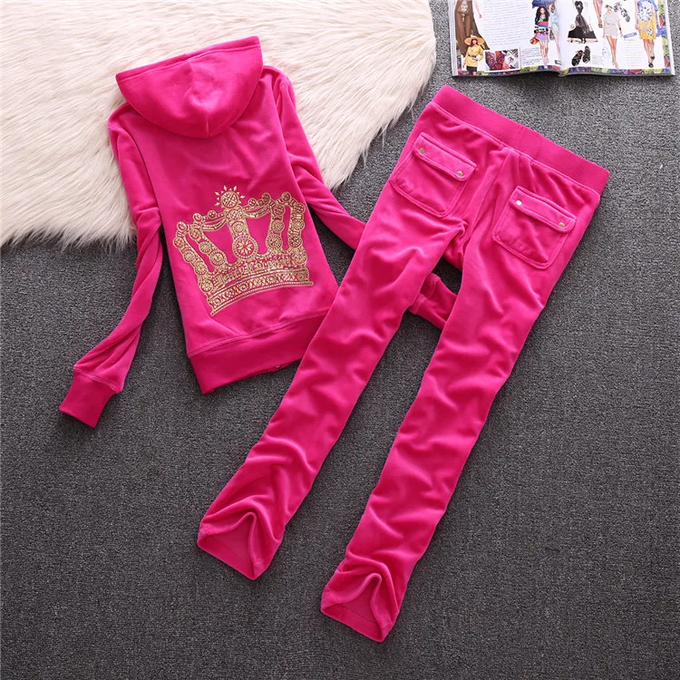 

Spring/Summer 2021 women's velvet fabric sportswear velvet jacket women's track suit hoodie and pants fat sister sportswear