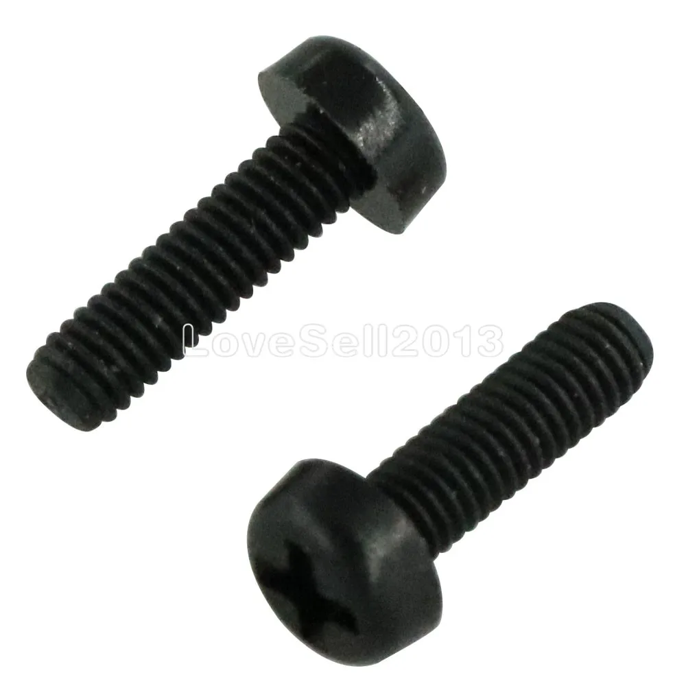 10 шт. M3 x мм черные нейлоновые круглые винты с крестообразной головкой