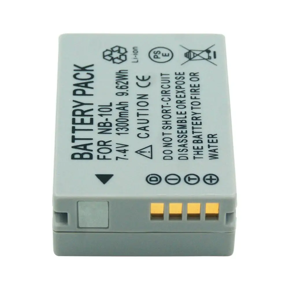 

NB 10L NB-10L NB10L Rechargeable Digital Camera Battery 7.4V 1300mAh for Canon PowerShot G3X G1X G15 G16 SX60HS SX40HS SX50HS