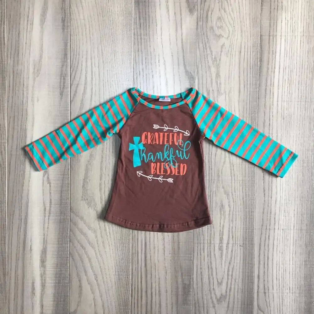 Дети Девушки День благодарения raglans дети девушки коричневый Раглан с длинным