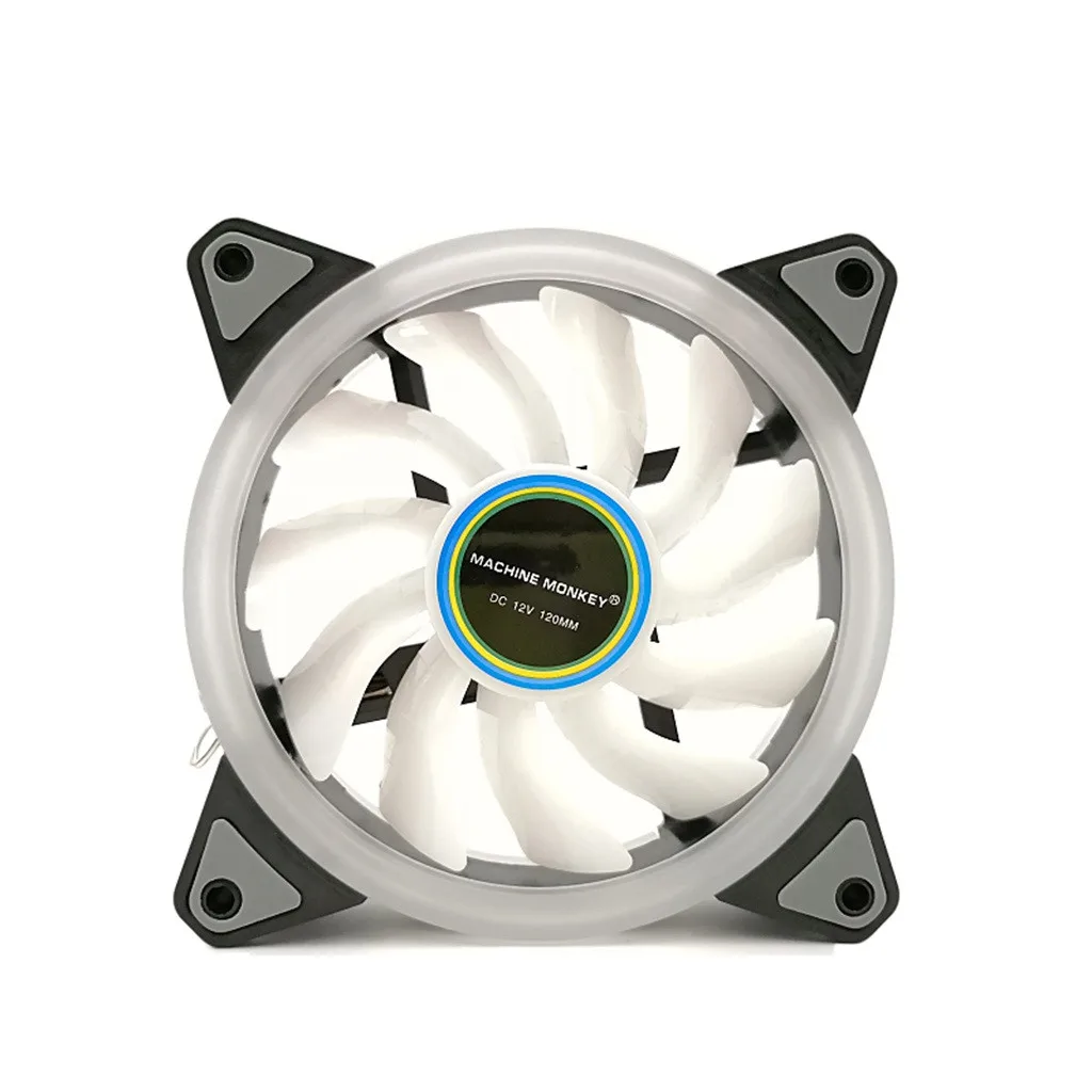 

Dual Aperture RGB 12cm With 65 LED Light Cooling Computer CPU Radiator Fan DC 12V 1100RPM USB cool fan 12x12x2.5CM