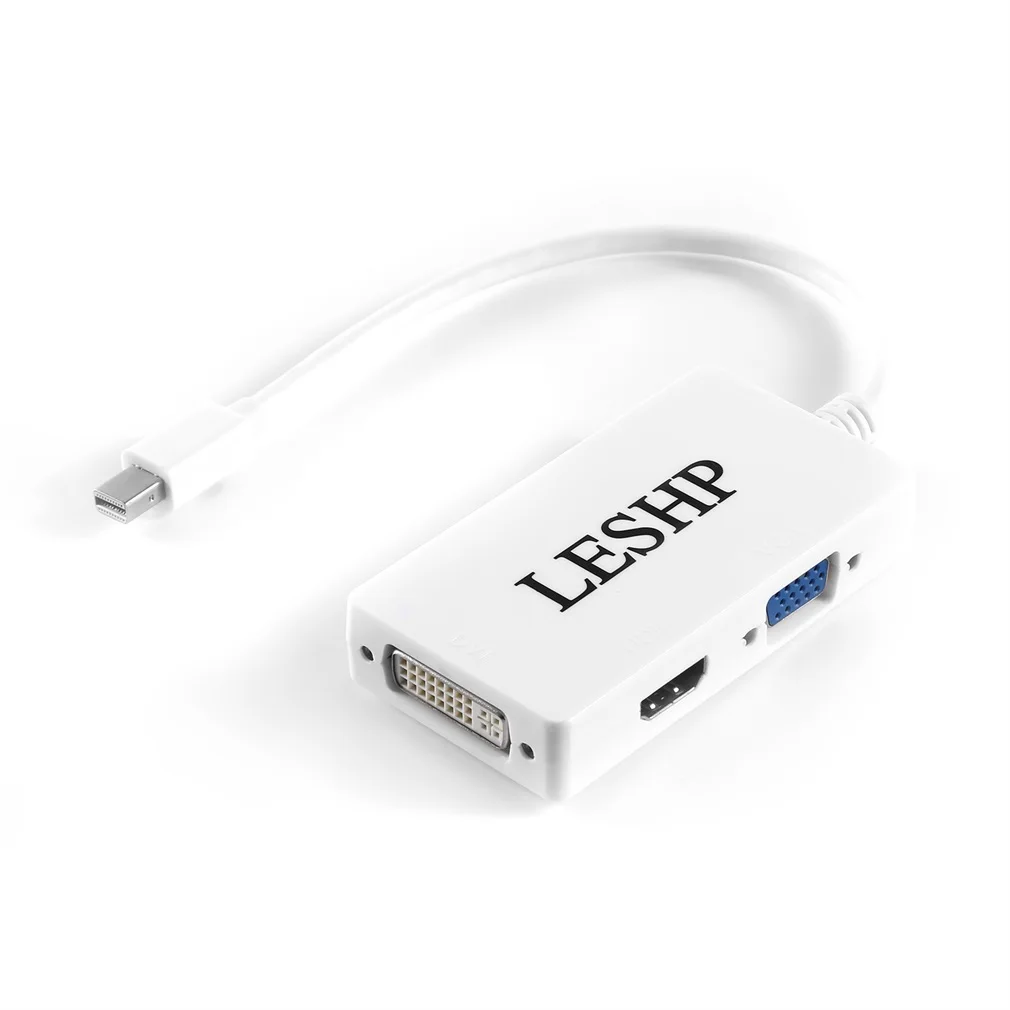 LESHP белый 1080P 3-в-1 дисплейный порт MiniDP типа кабель-переходник DisplayPort (папа) HDMI