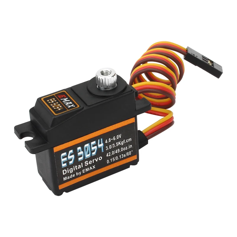 EMAX-Servo Digital de engranaje de Metal para avi&oacute;n teledirigido, ES3054, 17g, 3,5 kg, 0.13seg, 23T, versi&oacute;n mejorada-1