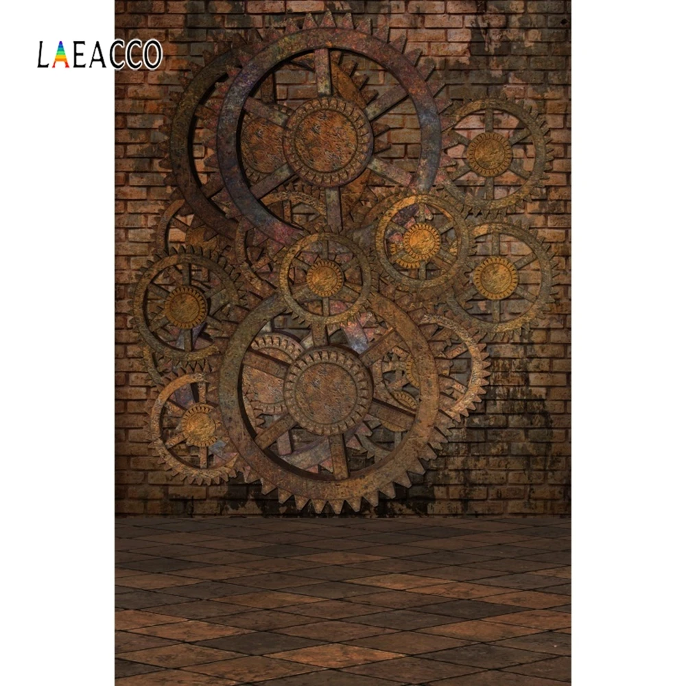 Фон для фотосъемки с изображением старой кирпичной стены стимпанк дома ржавые