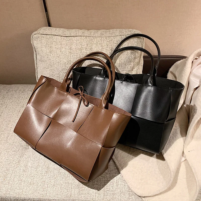 

Luxury Designer Bag for Women 2021 New fashion Simple Tote Bag Large Shopper Bags High Qualuty Leather Woven Handbag and Purses