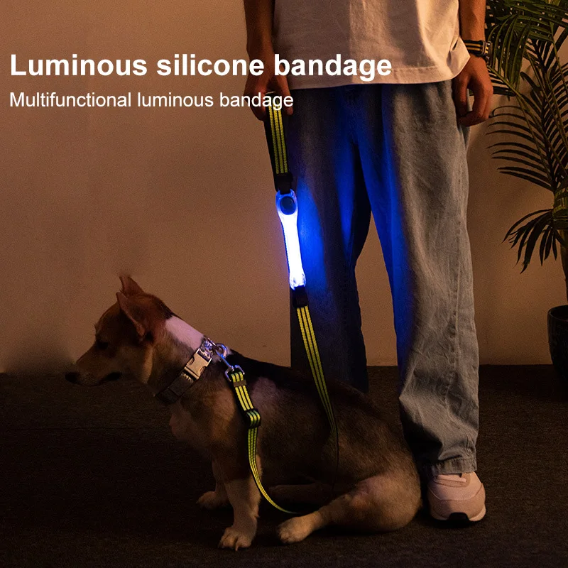 

Eight Colors Pet Supplies LED Pet Cat Dog Collar Luminous Safety Glow Necklace Flashing Lighting Up Collars For Puppy Small Dog