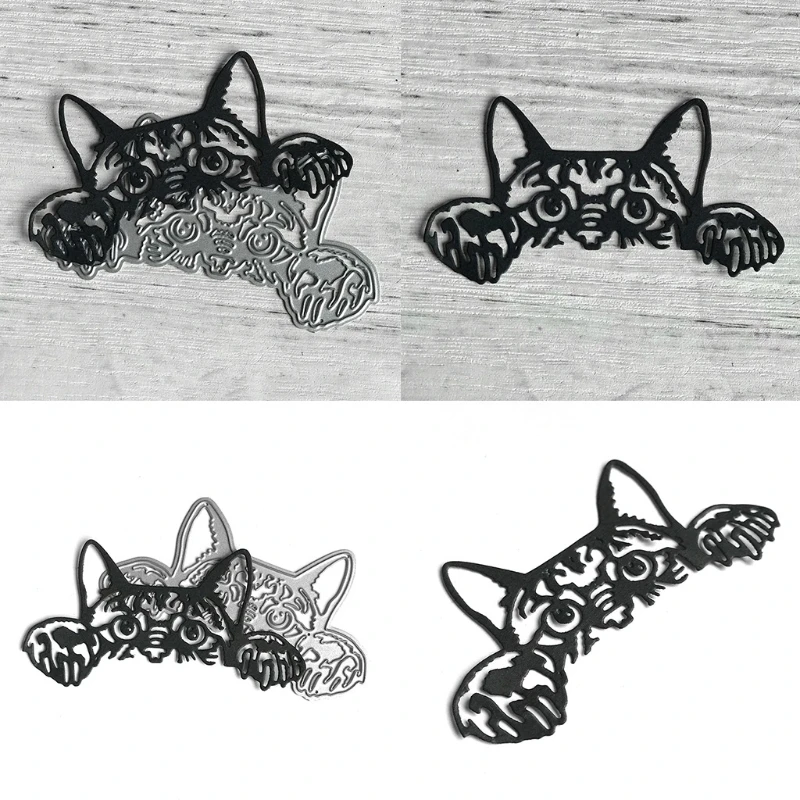 

Cute Cat Metal Cutting Dies Stencil Scrapbooking DIY Album Stamp Paper Card Mold Embossing Decoration P15D