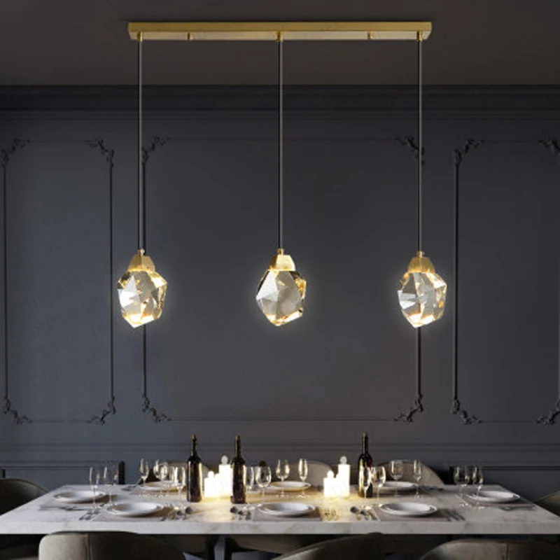 

Хрустальный светодиодный подвесной светильник, Скандинавская лампа для гостиной, столовой, бара, кухни, комнатное декоративное освещение