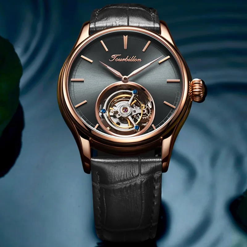 B Tourbillon часы GUANQIN на механический сапфир для мужчин s часы лучший бренд класса люкс часы для мужчин Relogio Masculino - Цвет: B