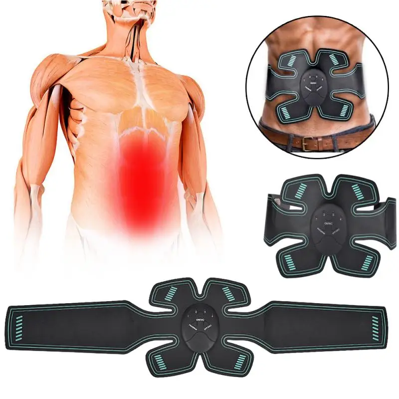 

Waist Abdominal Muscle Stimulator Electro Muscle Stimulation 6 modes Body Slimming Massager EMS Fitness Trainer ABS Stimulator