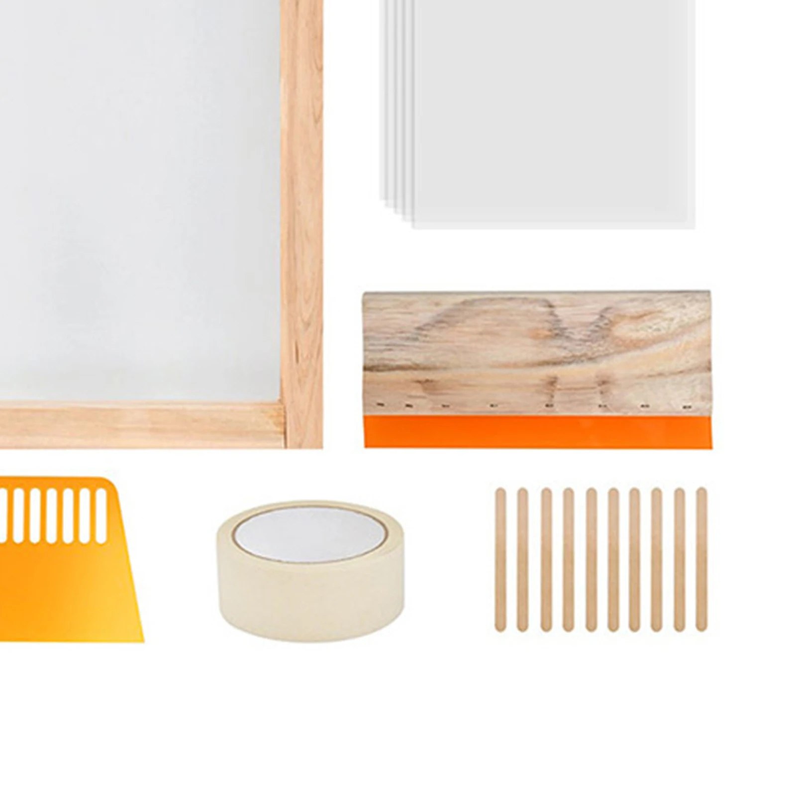 

Screen Printing Press Beginners Kit Roll Tape Scraper Art Supplies