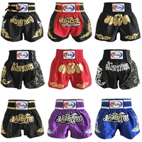 mens boxing pants embroidery tiger mma short muay thai womens kickboxing shorts adult fightwear sports training sanda clothing