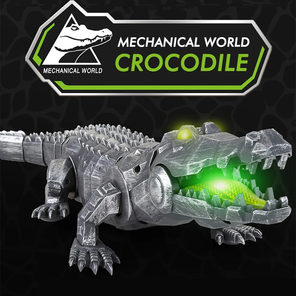 2020 New RC Animal Toy Crocodile Smart Crawl Simulation Really Sound Light Eyes Remote Control Models Kids Toys | Игрушки и хобби