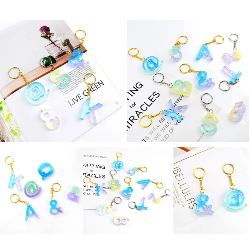 

English Letter Pendant Resin Mold 26pcs Alphabet Letter Silicone Casting Mold X7YC