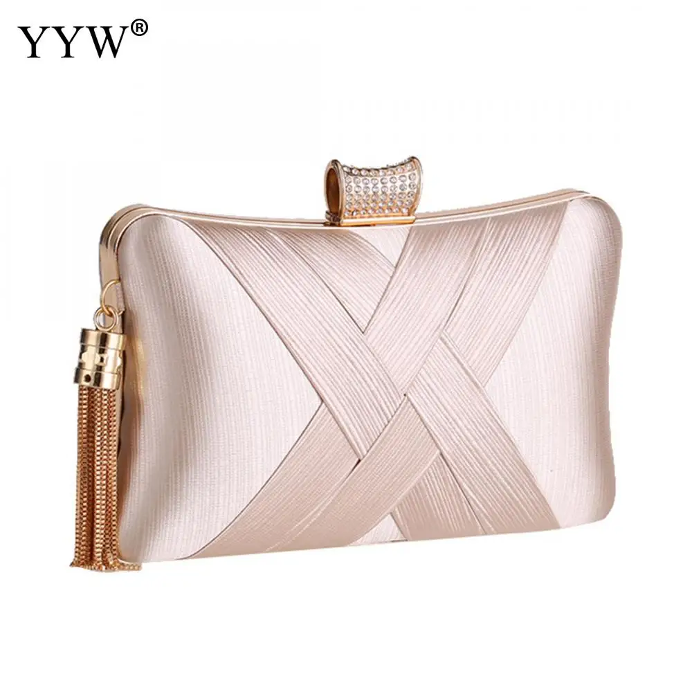 Зеленый женская сумка с элегантной кисточкой Шелковый Вечеринка клатч сумочка