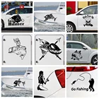 Наклейки на автомобиль с изображением карпа и рыбалки