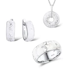 Модные ювелирные изделия для женщин эмаль белый цветок CZ Кольцо Серьги кулон ожерелье