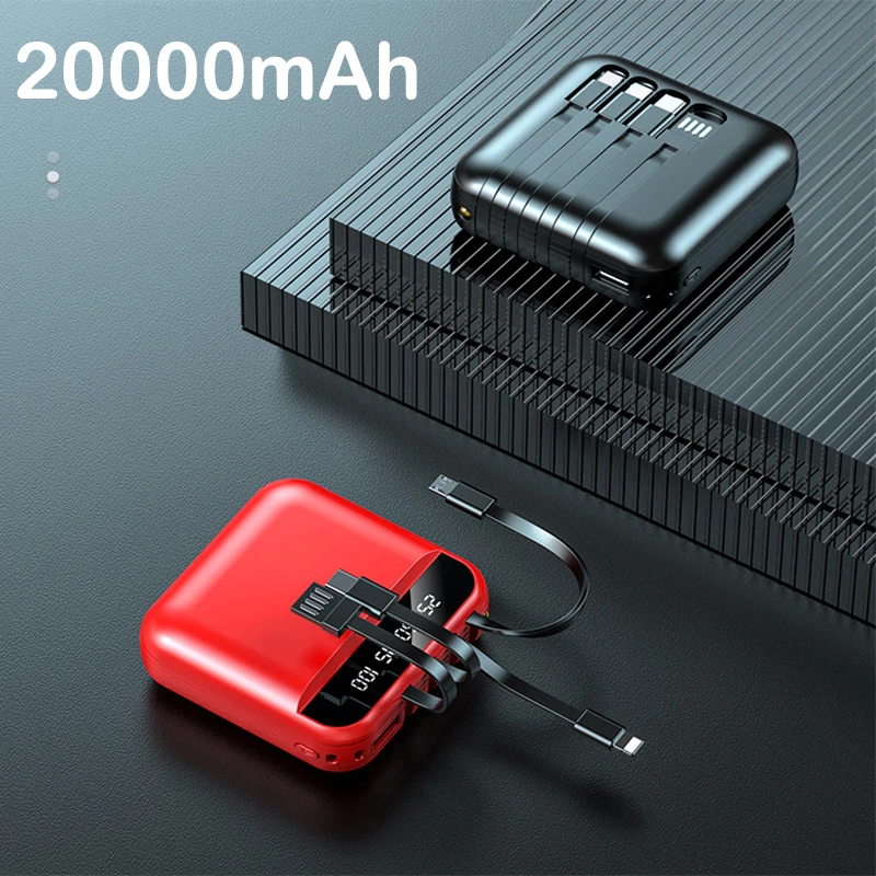 

Внешний мини-аккумулятор на 20000 мА · ч с кабелем Micro USB Type-C