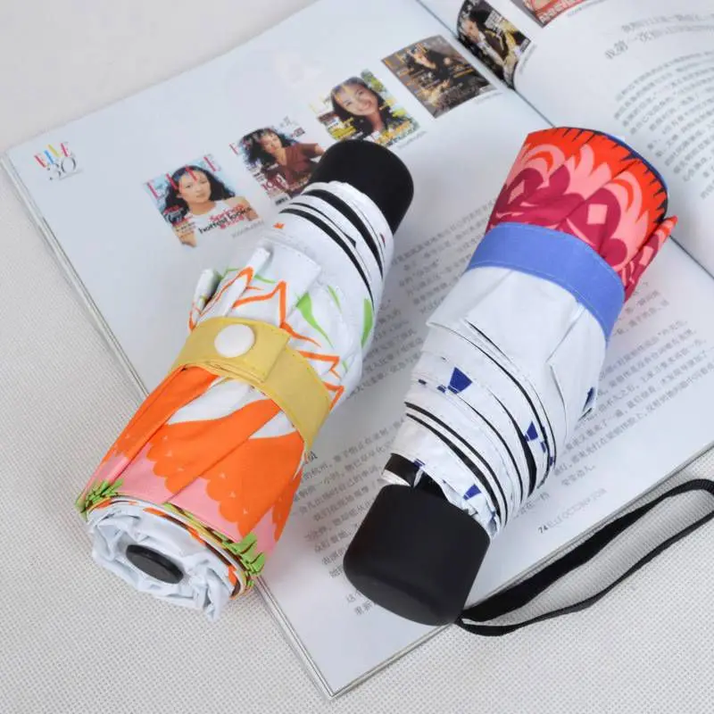 

2022 New Arrival Beautiful Flowers Umbrella Fashion Five-Folding Changing Women Umbrellas Blossom Girl Sun Parasol Gift