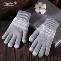 rimiut new arrive casual thick warm unisex gloves autumn winter skiing touch screen useful gloves fashion students hand gloves