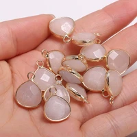 3pcs natural faceted stone charms pendants water drop shape red aventurinefor necklace diy jewelry making 13x18mm