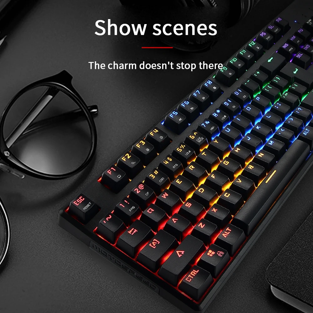 

K96 mechanical keyboard side engraved key cap green axis black axis tea axis red axis leopard e-sports game special