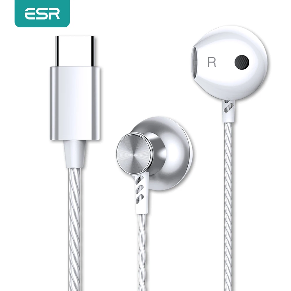 Спортивные наушники ESR с разъемом Type C проводные вкладыши супер басами и