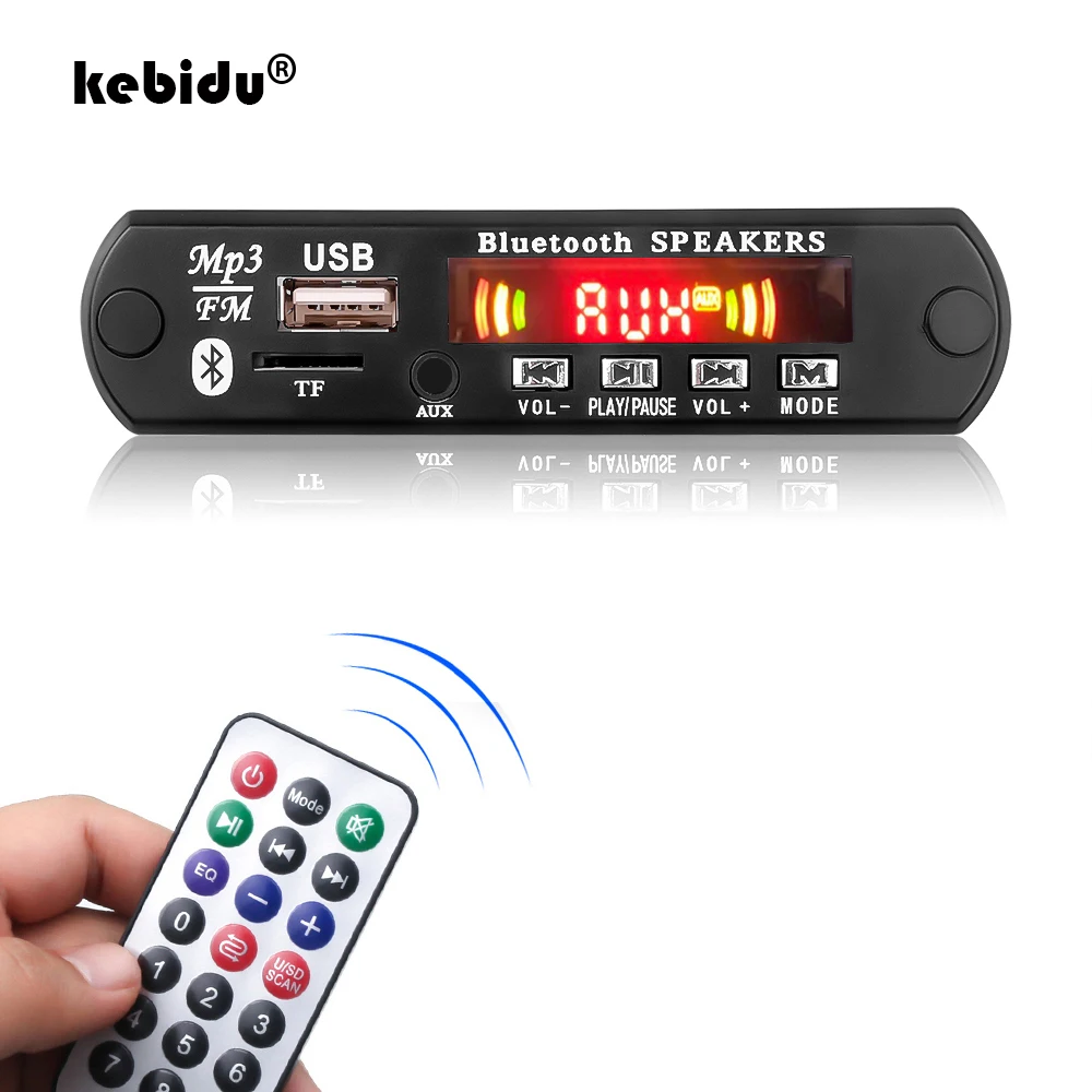 Mp3 плеер kebidu Плата декодера 5 В 12 Bluetooth 0 6 Вт усилитель автомобильный модуль FM радио