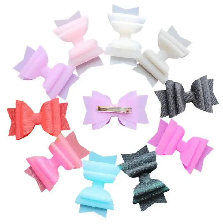 Яркие цвета бант для волос с зажимом детские ПВХ цветные банты шпильки детских