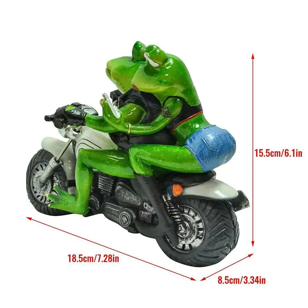 

Frog Riding Motorcycle Modeling Resin Handicraft Ornaments Outdoor Garden Decoration About 18.5*15.5*8.5cm