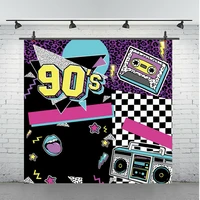 back to 90s party photography backdrop hip hop music retro style photo studio background decor banner prop