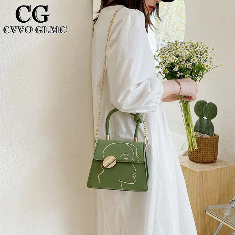 

Cvvo Glmc PU Leather Women Shoulders Bag Women Solid Color Fashion New Quality Crossbody Bags Female Handbag Small Square Bag