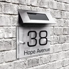 Светодиодный светильник с номером дома на солнечной батарее, адресная лампа сделай сам для дверного номера, уличное освещение с солнечной перезаряжаемой батареей