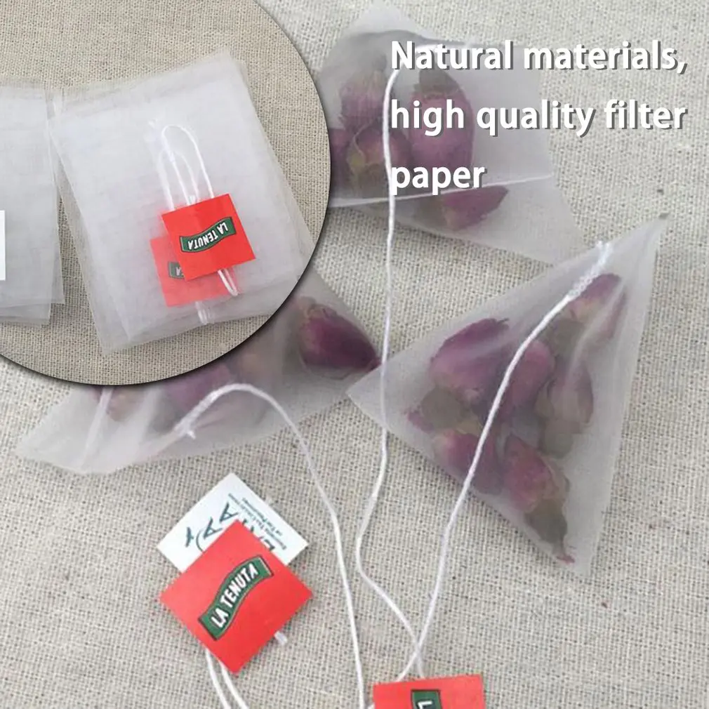 

1Pc Non-Woven Paper Empty Draw String Teabags Heat Seal Filter Herb Loose Tea Bag Pouch