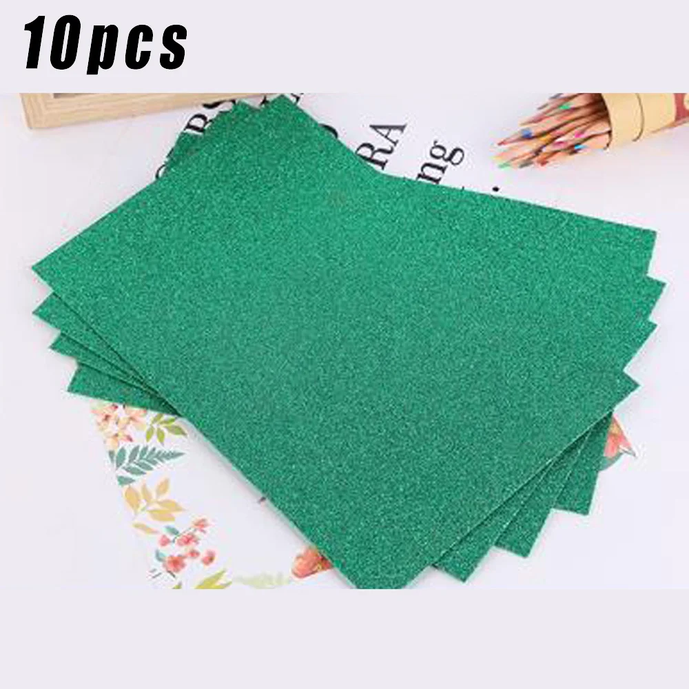 10pcs Green 2 10 шт. блестящая бумага для скрапбукинга EVA мягкие губки бумага для рукоделия Ручная работа для детей сделай сам ручная работа Золотая бумага флэш-Пена наклейки - Цвет: 10pcs Green 2