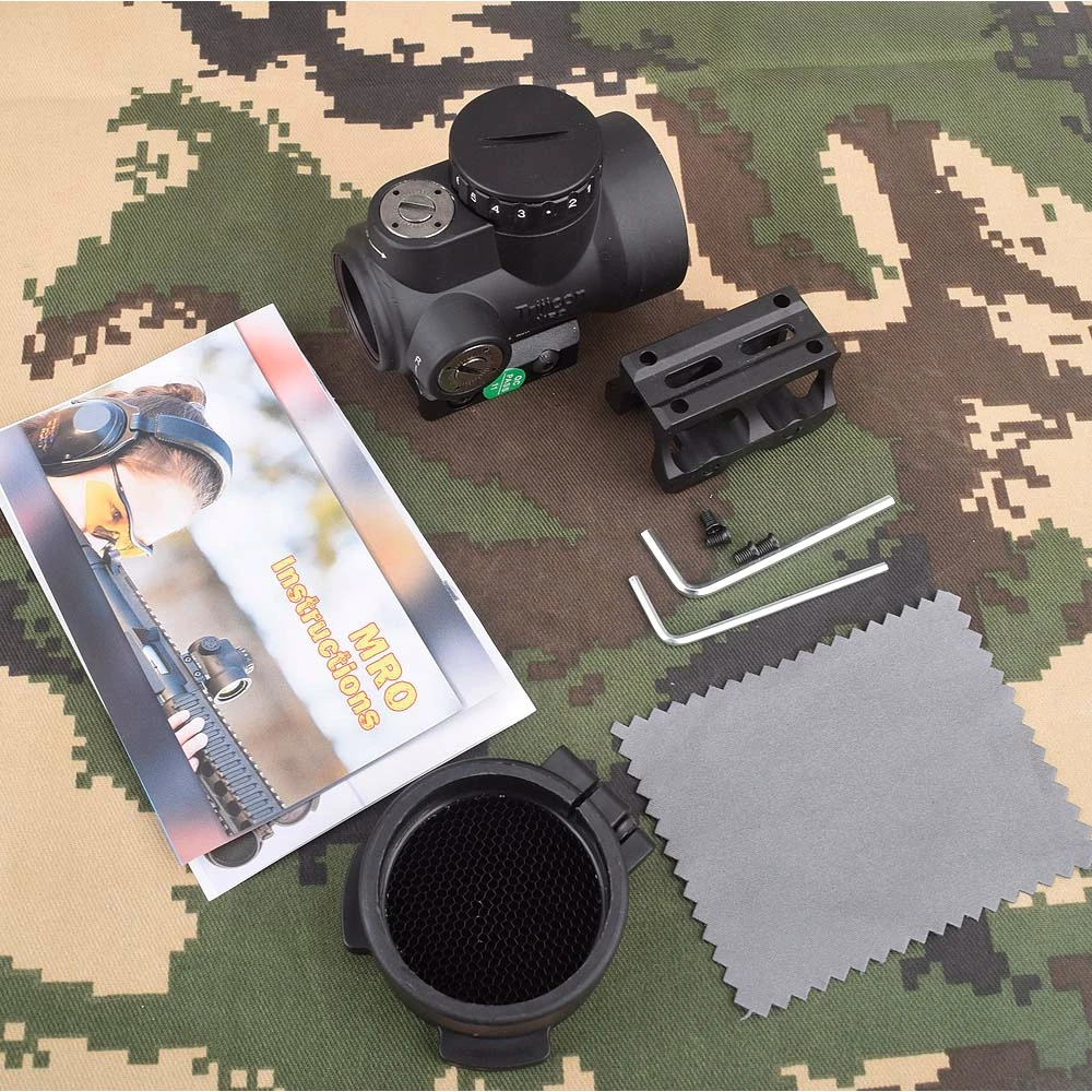 

Tactical 1X25 MRO Reflex-Style 2.0 MOA Adjustable Red Dot Sight Scope Mount fit picatinny rail -Black