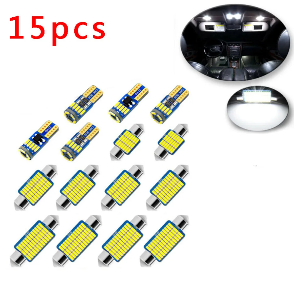 

Interior Blubs Dome Light Kit Replacement Accessories 15pcs/kit 6000K Cool White